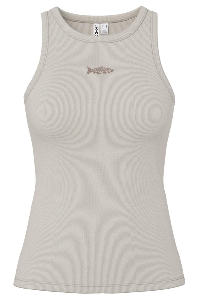 Pieces ecru dames top | Vooraanzicht