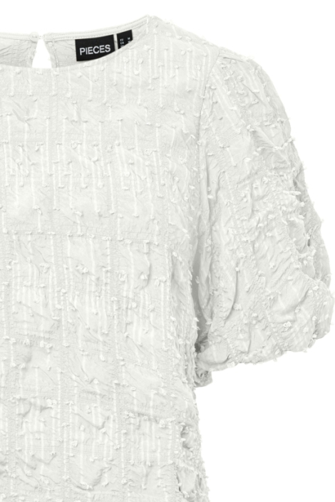 Pieces witte dames t-shirt | Close up