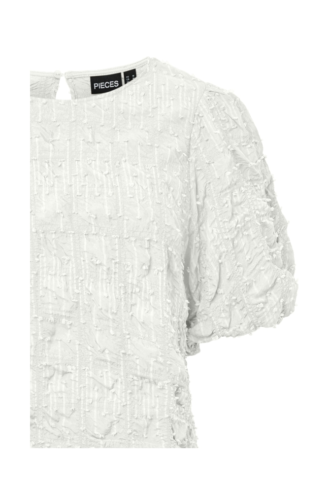 Pieces witte dames t-shirt | Close up