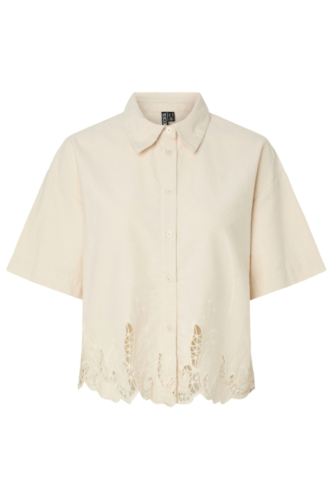 Pieces ecru dames blouse | Vooraanzicht