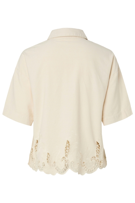 Pieces ecru dames blouse | Achteraanzicht