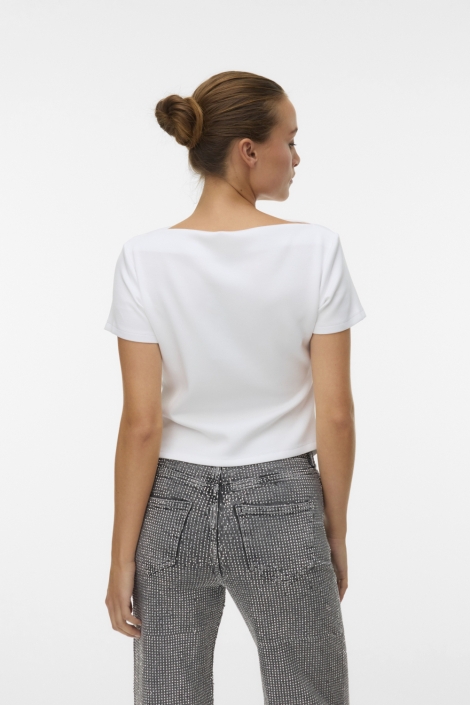 Vero Moda witte dames t-shirt | Model achteraanzicht