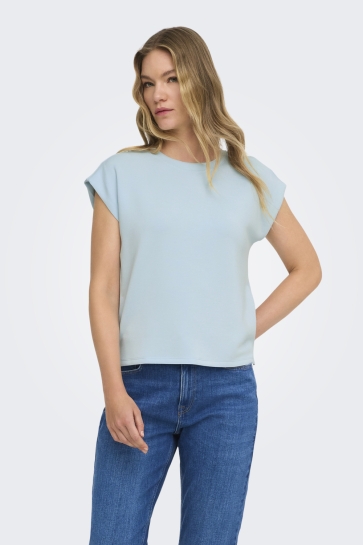 Only T-shirt ONLMAYA S/L BOXY TOP SWT 15376065 WINTER SKY