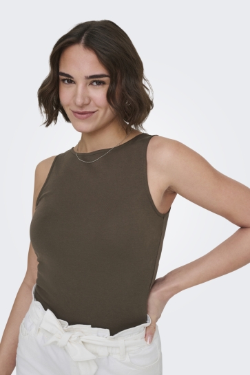 Only Top ONLMALIA S/L TOP BOX JRS 15374843 Chocolate Marti/Boatneck
