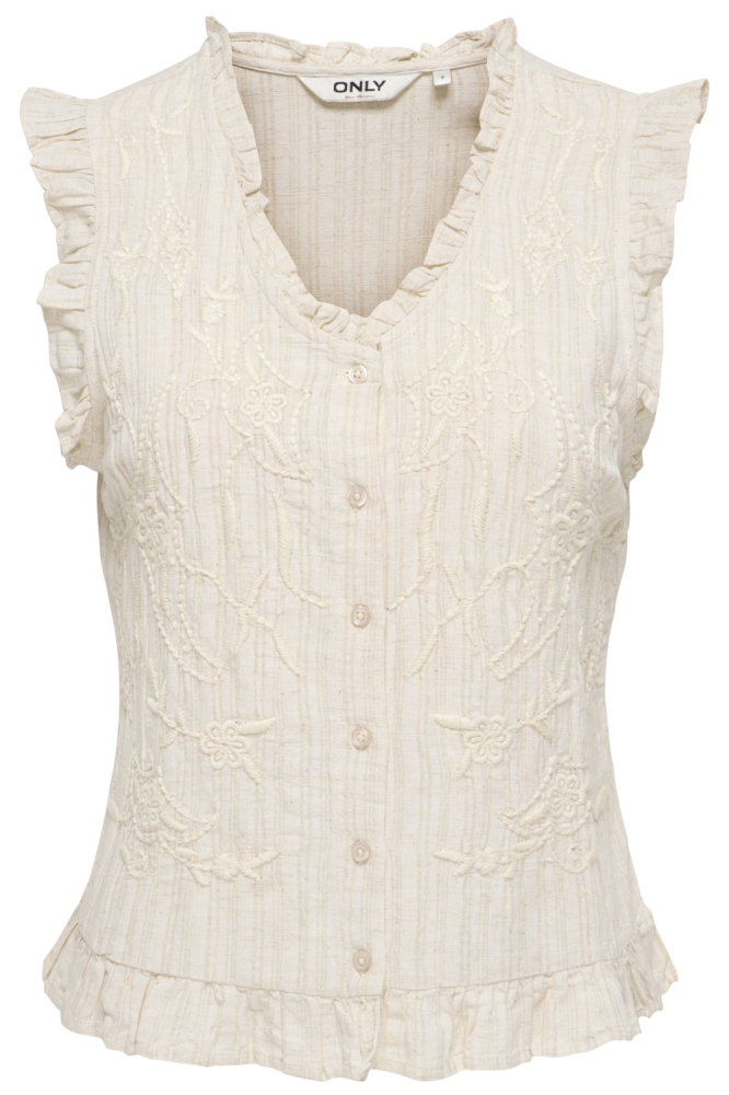 Only beige dames top | Vooraanzicht
