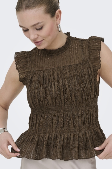 Only Top ONLSHAILA GATHERED TOP JRS 15375420 CHOCOLATE MARTINI