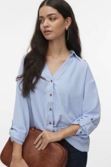 Vero Moda vmizzy ls detail shirt wvn btq ga Blauw