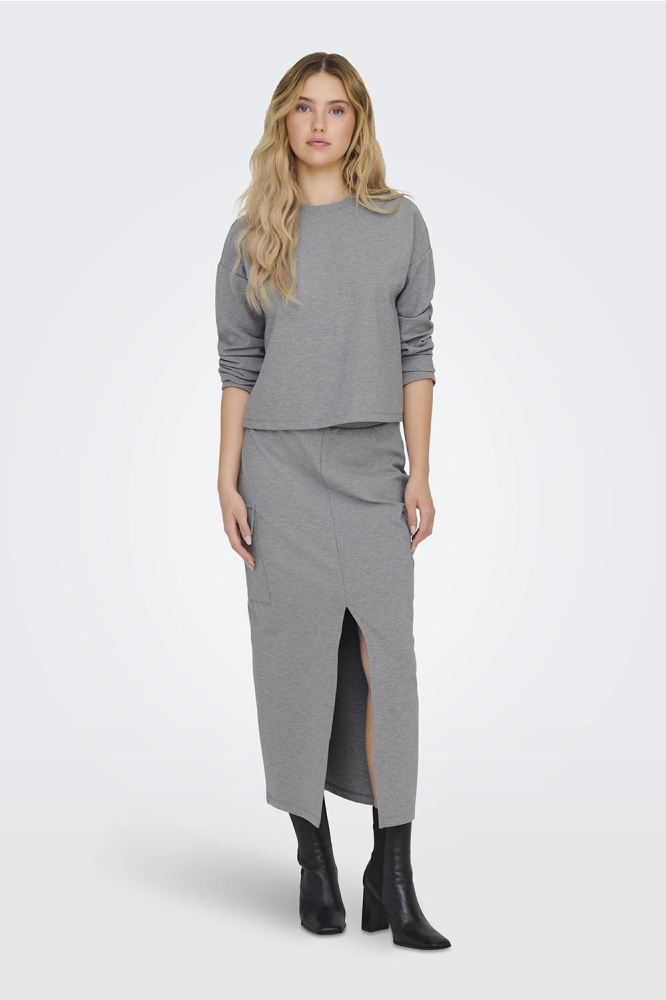 Jacqueline de Yong grijze dames t-shirt | Model