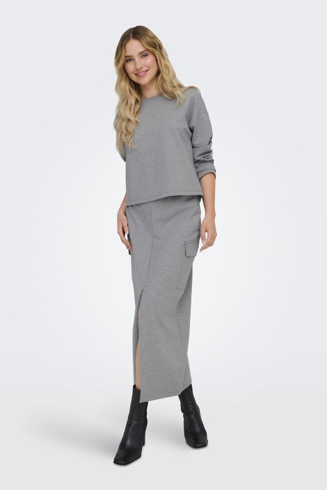 Jacqueline de Yong grijze dames t-shirt | Model