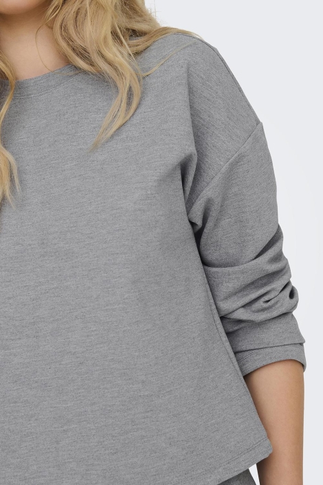 Jacqueline de Yong grijze dames t-shirt | Close up