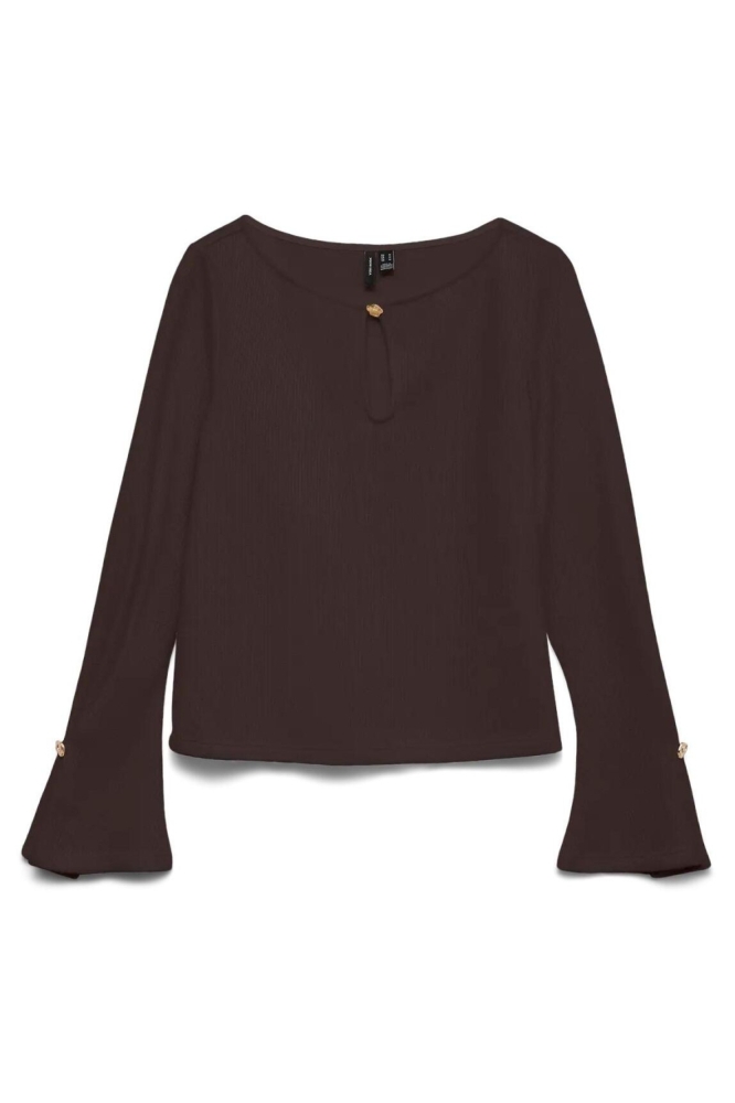 Vero Moda bruine dames t-shirt | Vooraanzicht