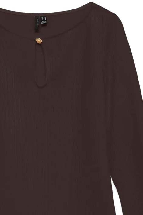 Vero Moda bruine dames t-shirt | Close up