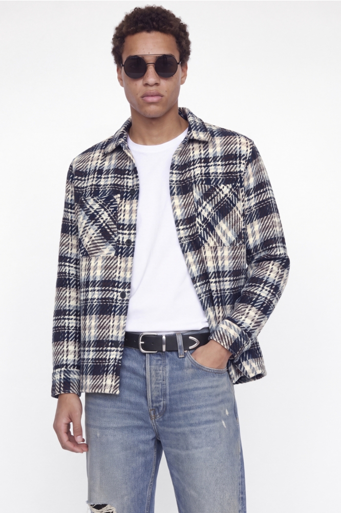 Jack & Jones blauwe heren overhemd | Model vooraanzicht