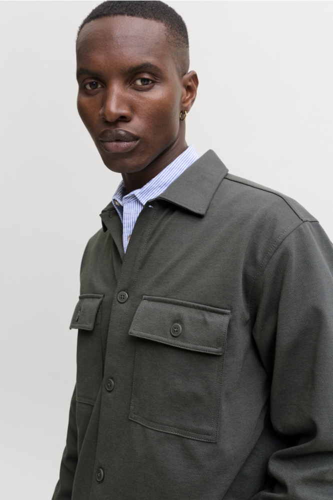 Jack & Jones groene heren overhemd | Close up