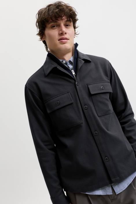Jack & Jones blauwe heren overhemd | Model vooraanzicht