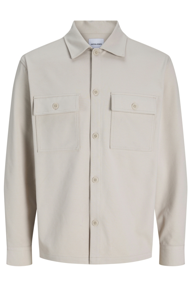 Jack & Jones beige heren overhemd | Vooraanzicht