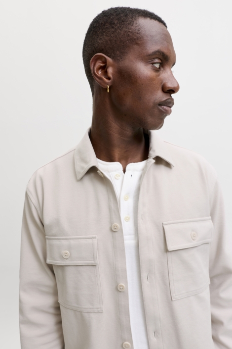 Jack & Jones beige heren overhemd | Close up