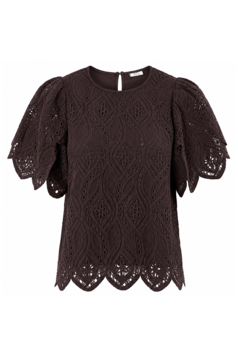Jacqueline de Yong bruine dames t-shirt | Vooraanzicht