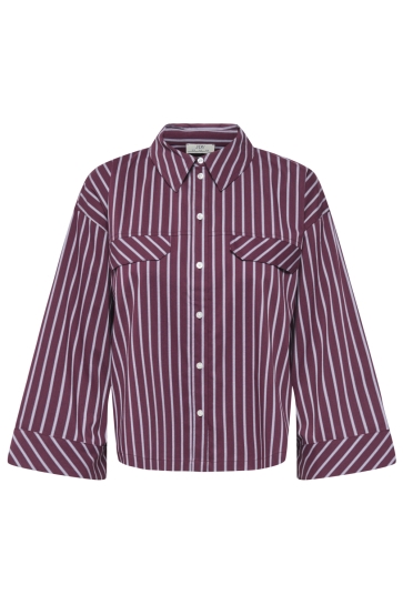 Jacqueline de Yong Blouse JDYMIO 7/8 BOXY SHIRT WVN 15376503 PORTROYALE/CASHMERE BLUE EN CLOUD DANCER