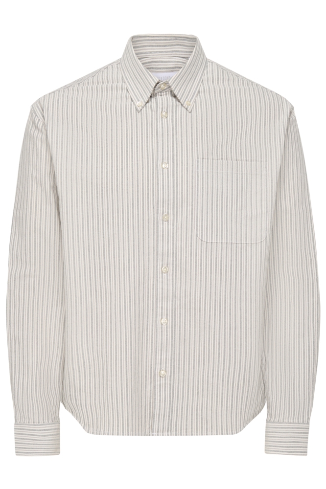 Only & Sons beige heren overhemd | Vooraanzicht