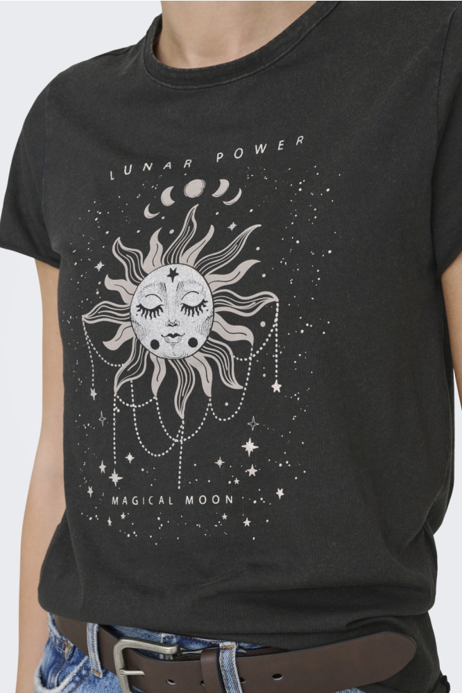 Only zwarte dames t-shirt | Close up