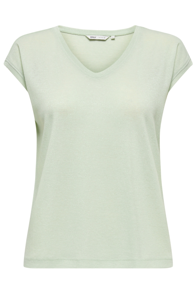 Only groene dames t-shirt | Vooraanzicht