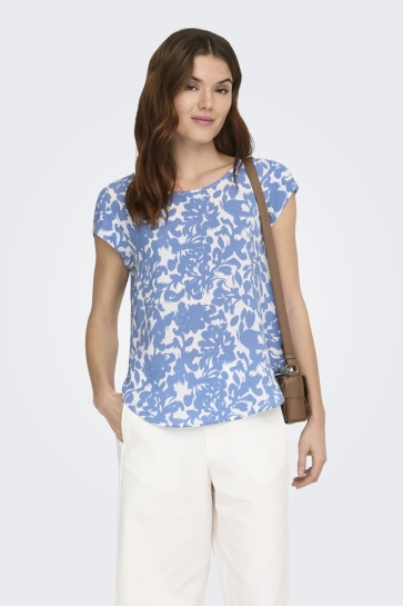 Only T-shirt ONLVIC S/S AOP TOP NOOS WVN 15161116 Riviera/FOREST FLO