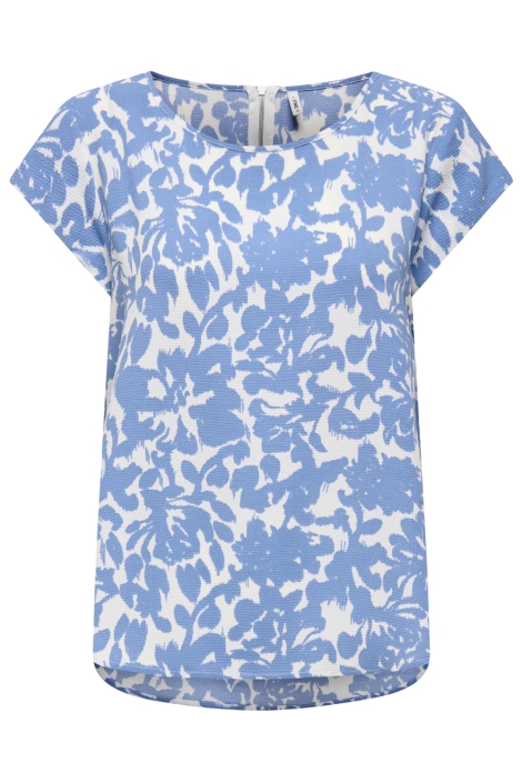 Only blauwe dames t-shirt | Vooraanzicht