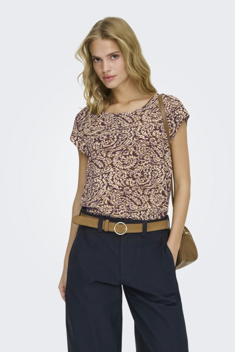 Only multi color dames top | Model vooraanzicht