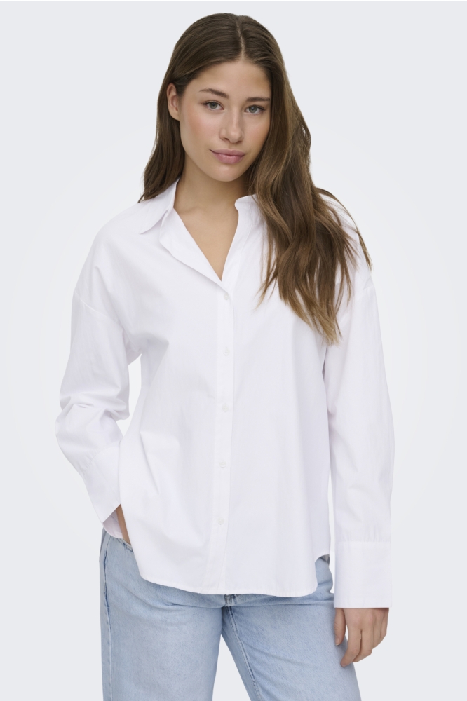Only witte dames blouse | Model vooraanzicht