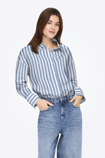 Only onloregon alva ls reg shirt noos wv Blauw