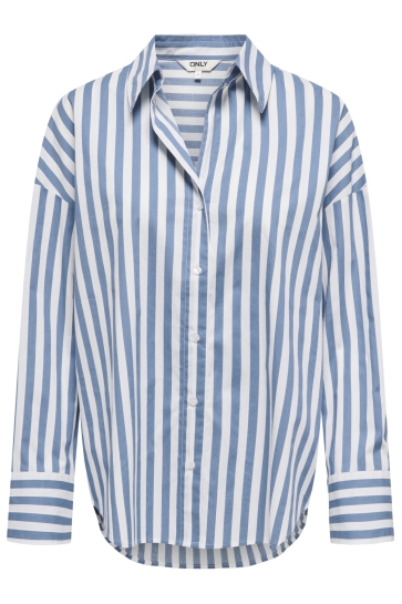 Only ONLOREGON ALVA LS REG SHIRT NOOS WV 15367554 Serenity/BRIGHT WHI