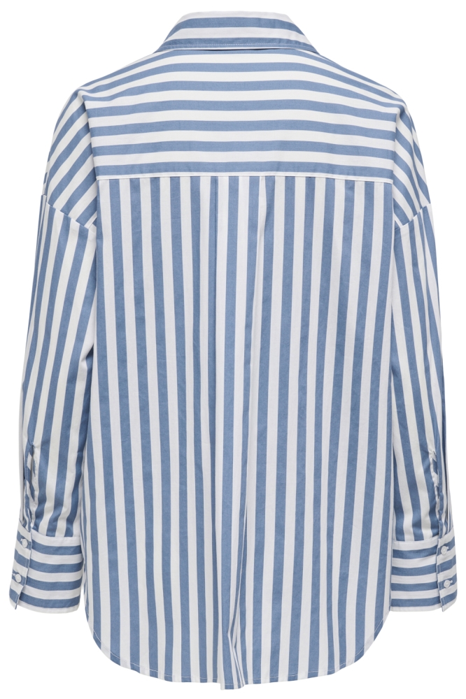 Only blauwe dames blouse | Achteraanzicht