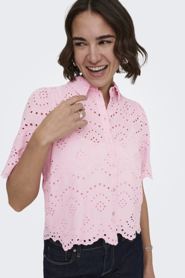 Only Blouse ONLVALAIS S/S SHIRT WVN NOOS 15351106 Pink Lady