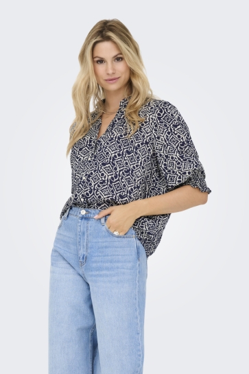 Only ONLRAYA 3/4 SHIRT WVN NOOS 15332997 Night Sky/ADENA GRAPHIC
