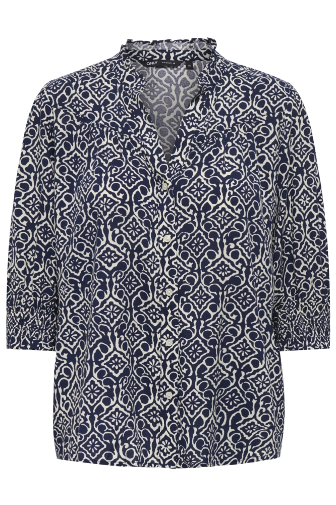 Only blauwe dames blouse | Vooraanzicht