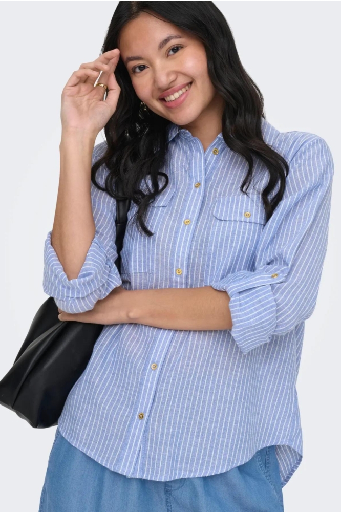 Only blauwe dames blouse | Model