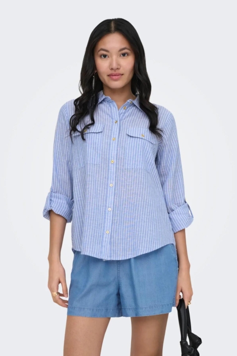 Only blauwe dames blouse | Model