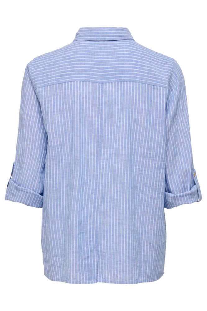 Only blauwe dames blouse | Achteraanzicht