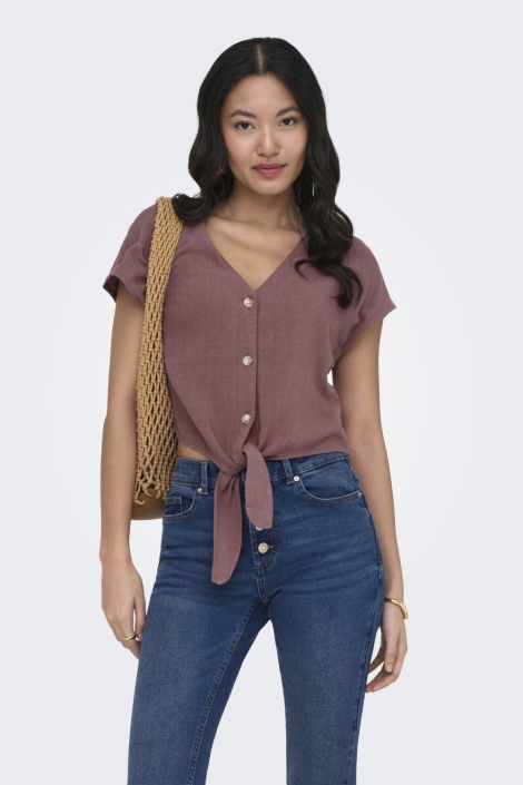 Only roze dames blouse | Model vooraanzicht