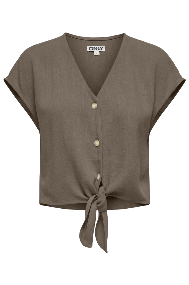 Only bruine dames blouse | Vooraanzicht
