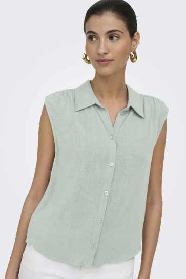 Only Blouse ONLSIESTA S/L LINEN BL SHIRT PNT NO 15367416 ABYSS