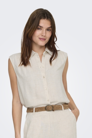 Only Top ONLSIESTA S/L LINEN BL SHIRT PNT NO 15367416 MOONBEAM
