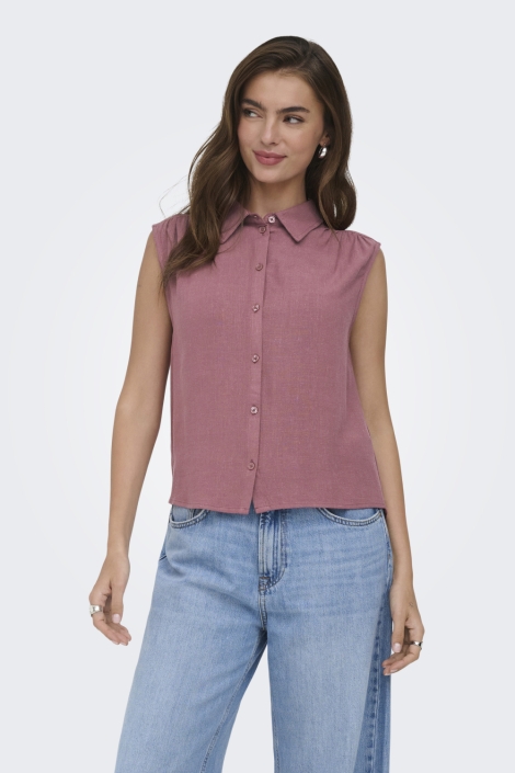 Only roze dames blouse | Model vooraanzicht