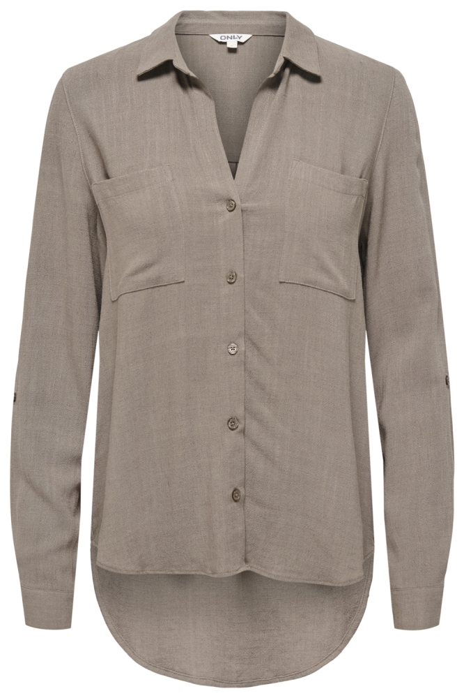 Only bruine dames blouse | Vooraanzicht