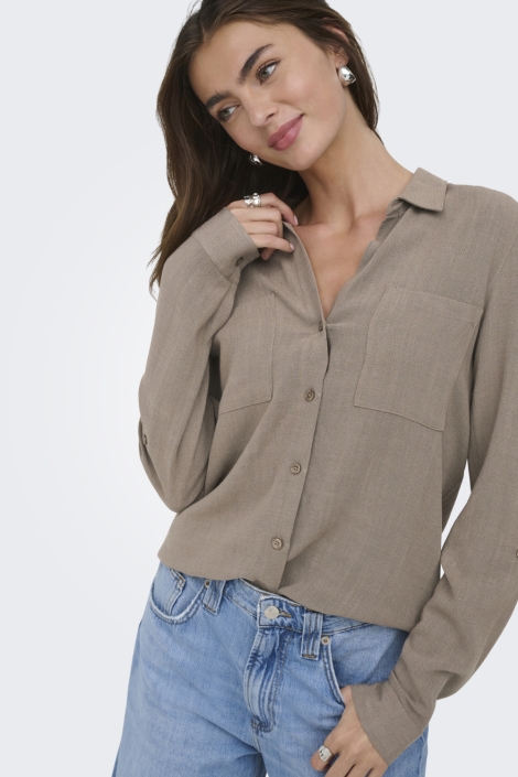 Only bruine dames blouse | Close up