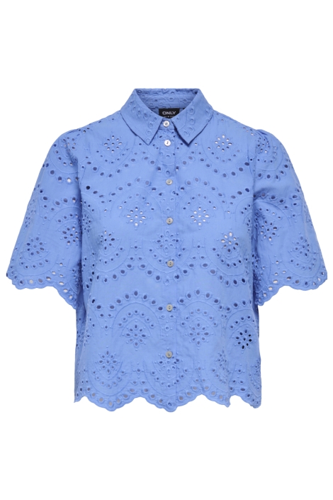 Only blauwe dames blouse | Vooraanzicht