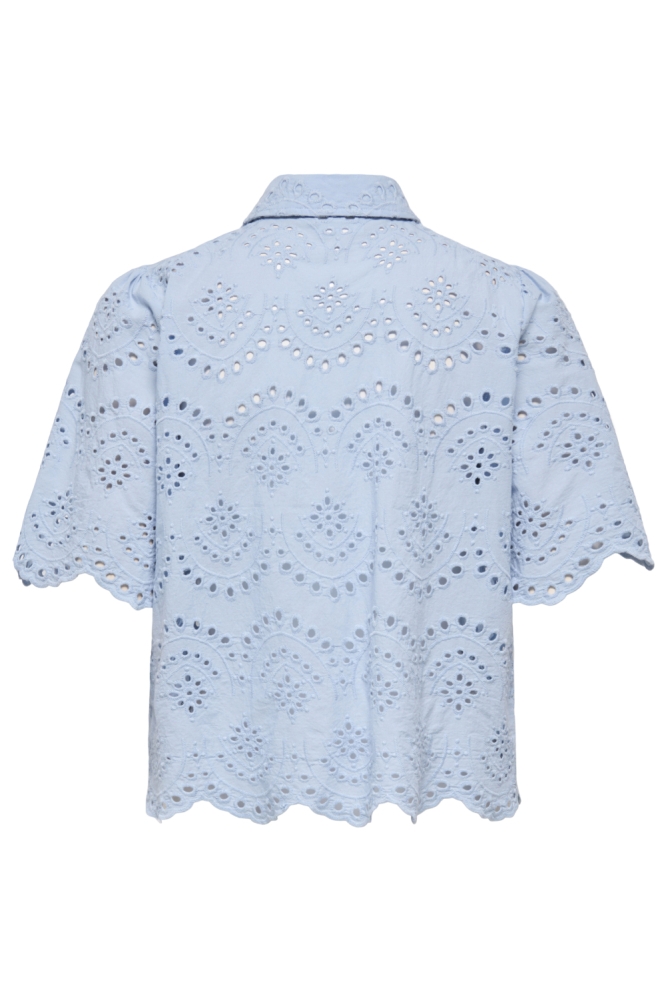 Only blauwe dames blouse | Achteraanzicht