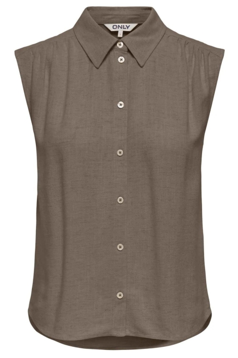 Only taupe dames blouse | Vooraanzicht