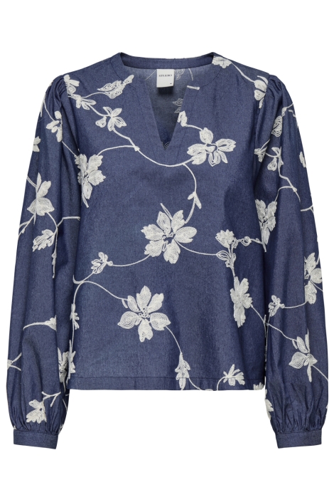 Only blauwe dames blouse | Achteraanzicht